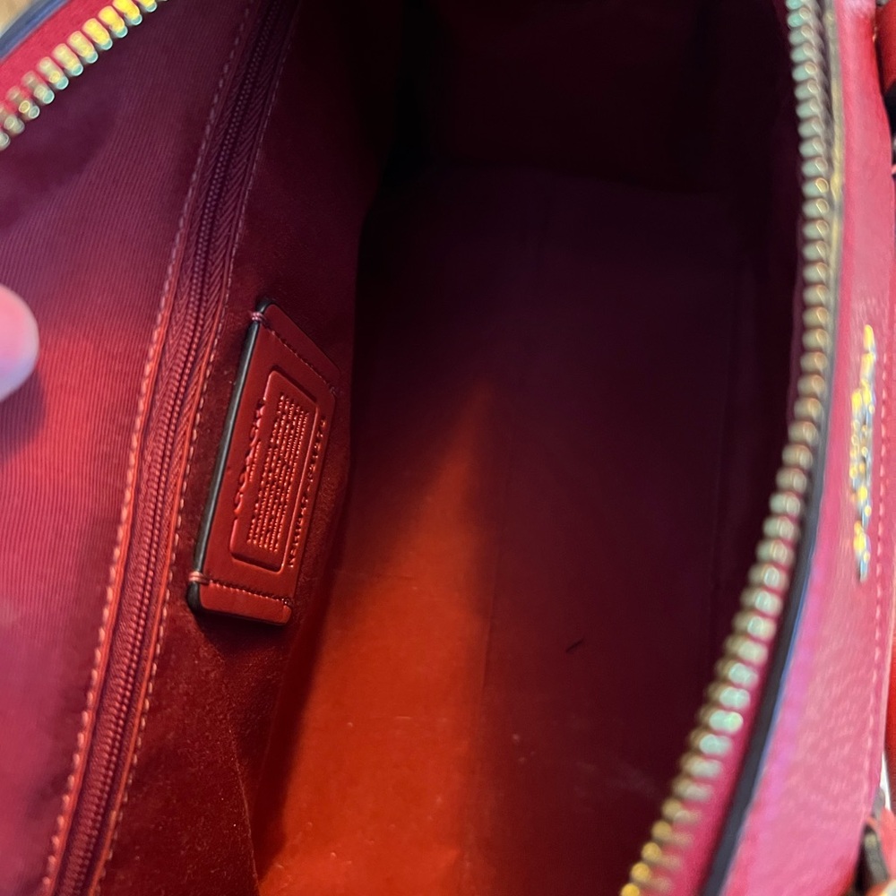 Coach Cherry Red Leather Shoulder Bag - Picture 5 of 7